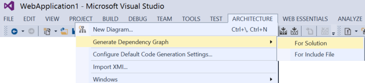 Figure 2: The Architecture\Generate Dependency Graph Menu Option