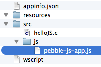 Figure       21: The JavaScript code file inside the Pebble project