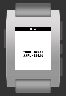 Figure       22      : The result returned by the Web service is shown on the Pebble.