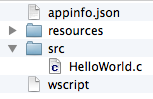 Figure 8: The folder containing the HelloWorld Pebble project