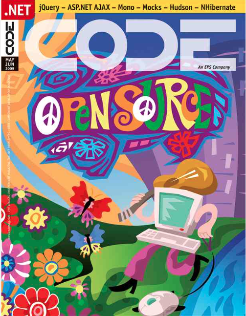 Figure 2: Cover image from the May/June 2009 Open Source issue of CODE Magazine 
