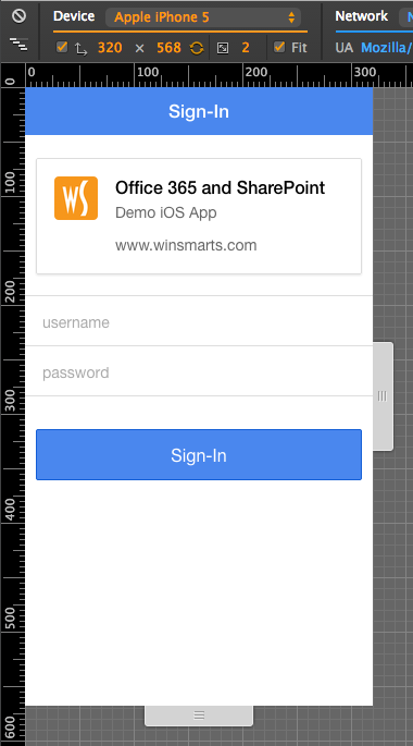 Figure 2: The app's sign-in page running in Chrome