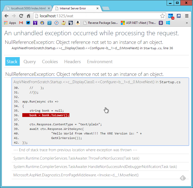 Figure       4      : The error page displayed with app.ErrorPage()gives developer-level information about an error.