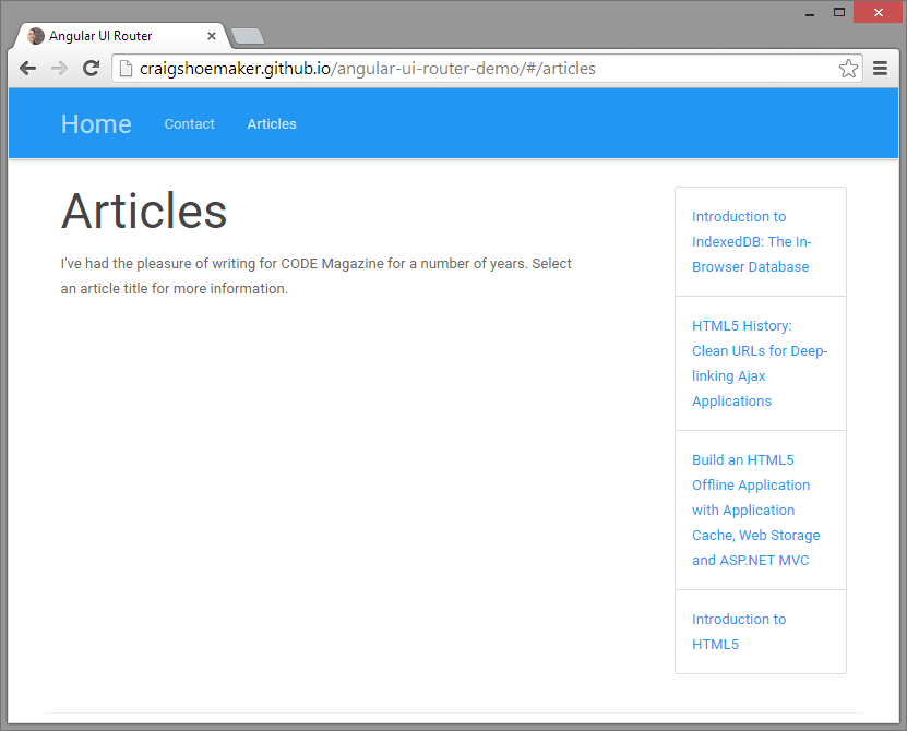 Figure 4      : The articles list page