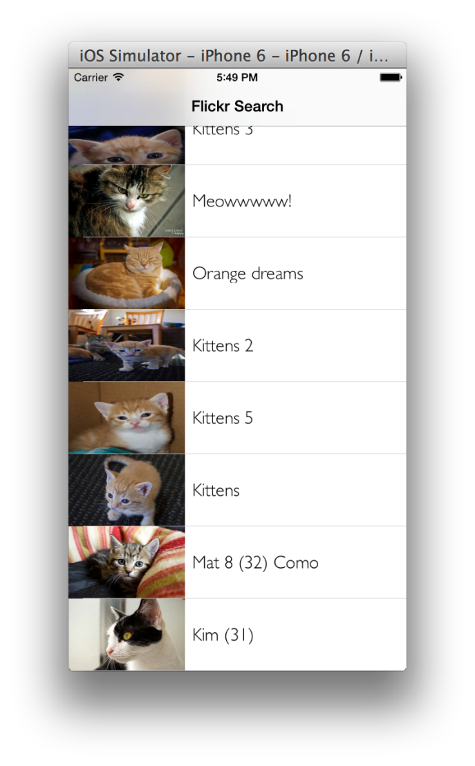 Figure 14: Search Results for the keyword “cats”