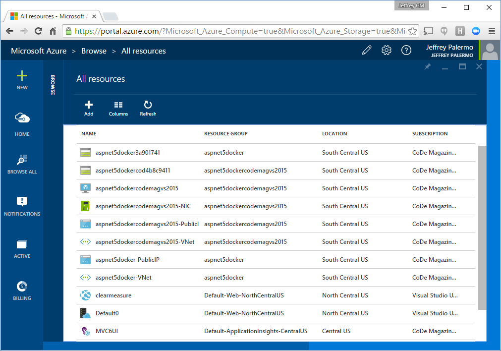 Figure 13: The Azure portal shows the resources created by the Docker provisioning.