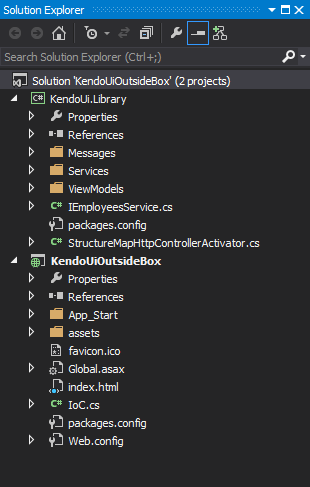 Figure 5: The Visual Studio solution project structure