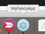 Figure 8: The app's proper name shown in the Dock