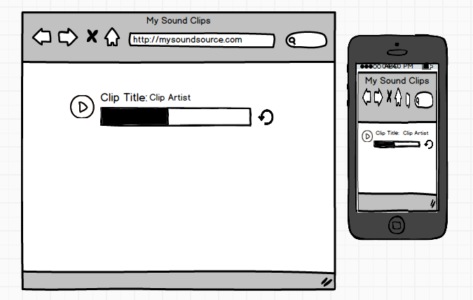 Figure 1: This is a Desktop and mobile UI mock-up depicting the use case visual requirements.