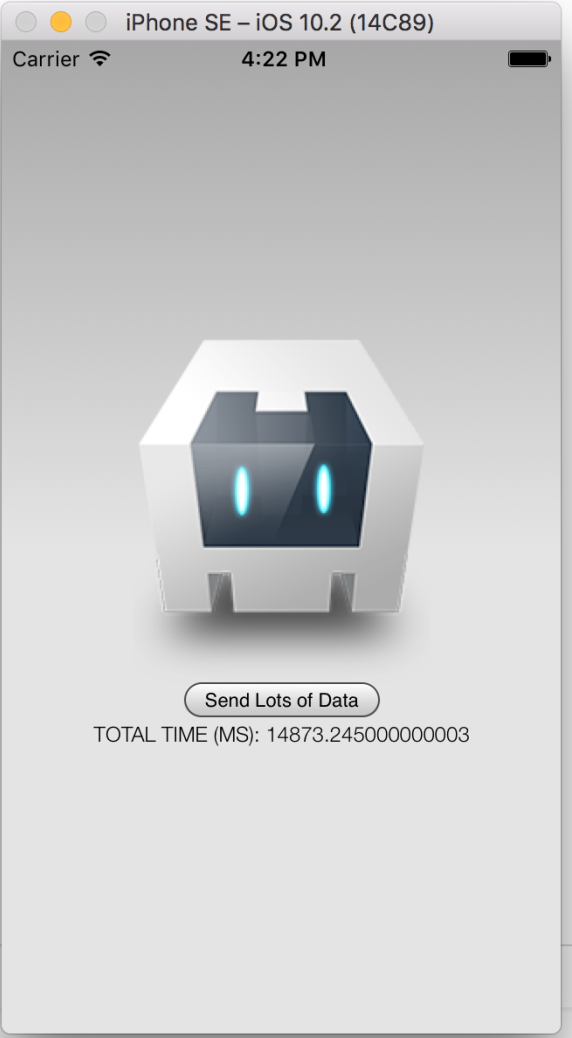 Figure 1: The Cordova app took some time to send the data
