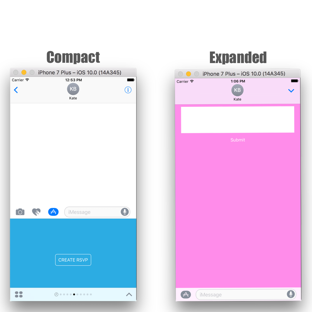 Figure 8: iMessages compact and expanded states