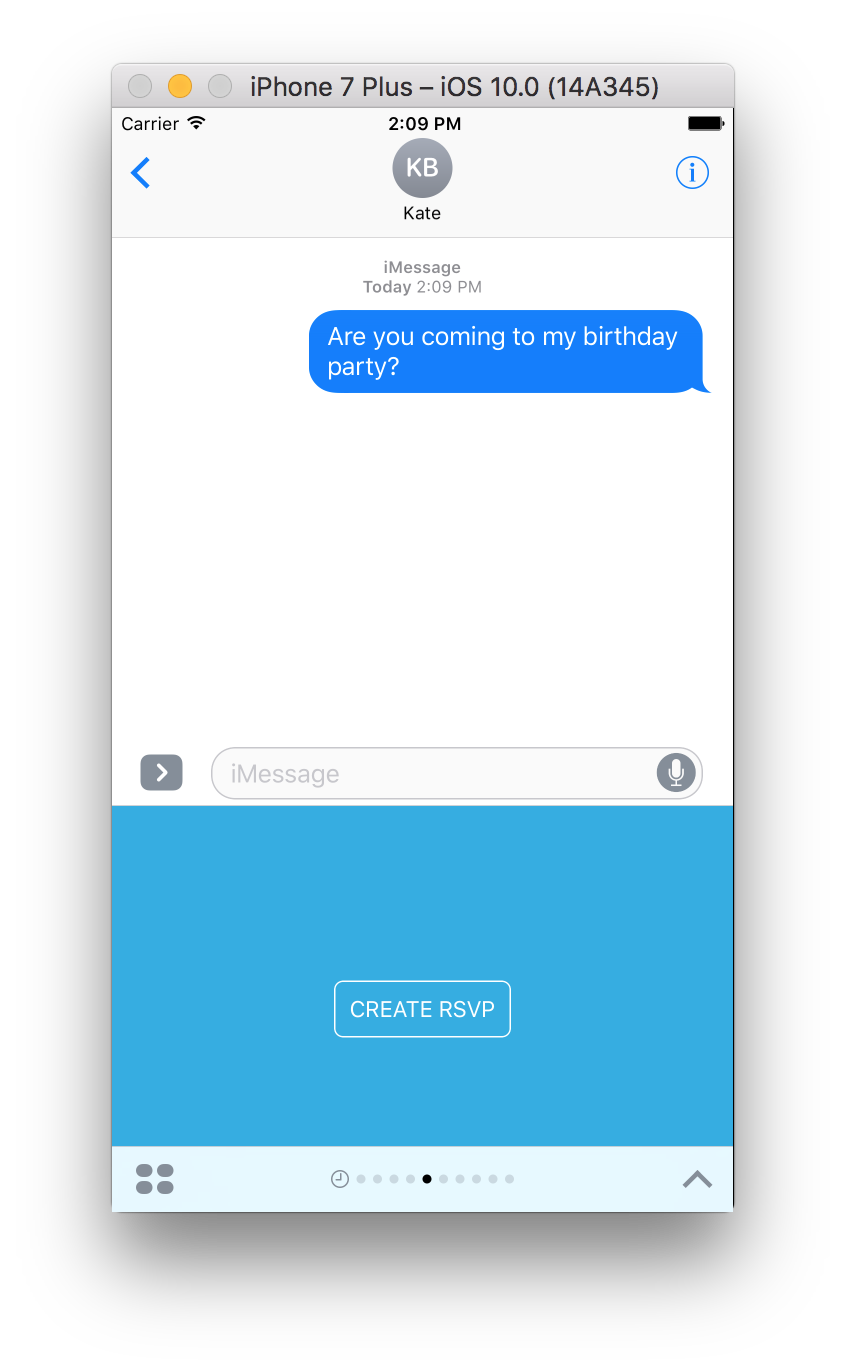 Figure 9: Use the iMessages App to send a simple text message. 