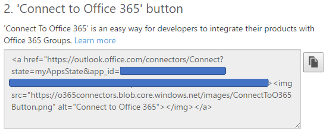Figure 8: The Connect to Office 365 button