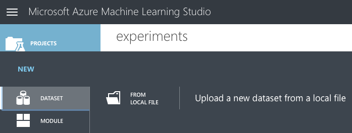 Figure 2: Upload a dataset to the Azure Machine Learning Studio   