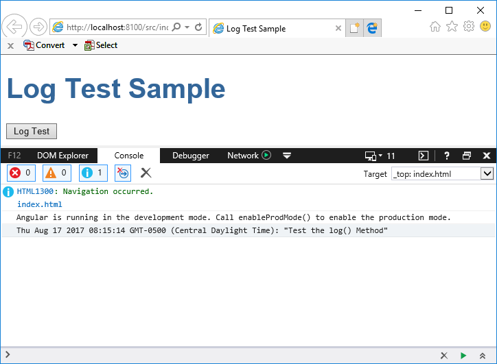 Figure 1: Sample of using the LogService