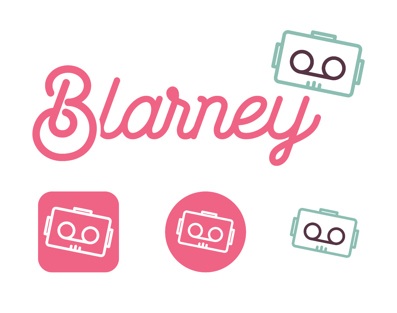 Figure 12: Blarney's brand is fun and playful, mixing the concept of a tape reel and a robot.