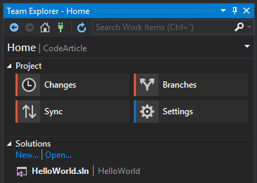 Figure 4: Syncing a repository from Visual Studio Team Explorer