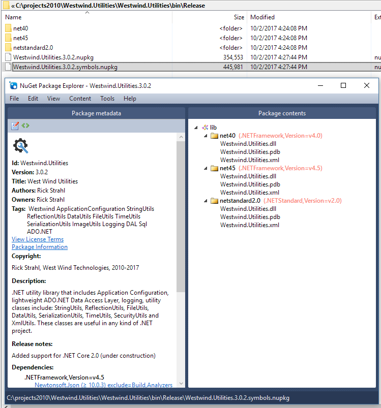 Figure 5      : Multi-target projects automagically build for all target platforms and can create a NuGet package.