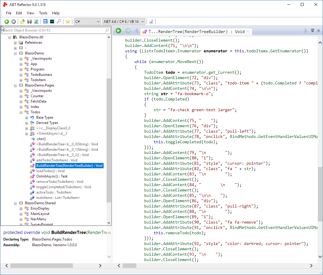 Figure 9: Razor Components render HTML and code into C#.