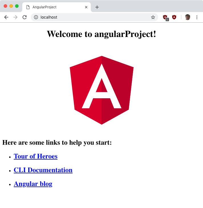 Figure 6: The Angular site is working.    