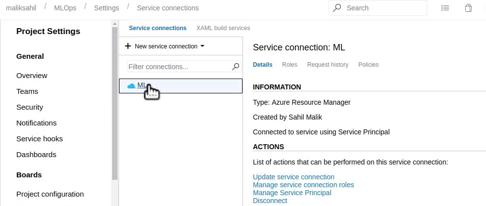Figure       10      : The Azure Resource Manager Service connection