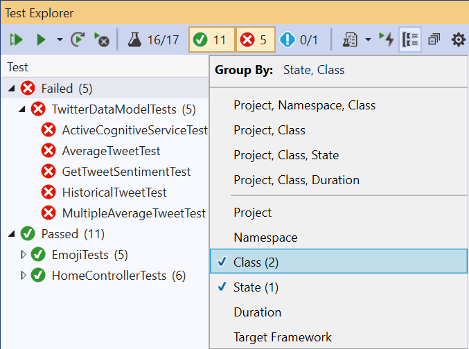 Figure 28: Customize each level in the hierarchy with the new group by menu.