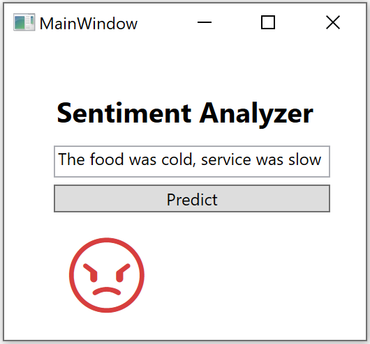 Figure 17: Sentiment analysis WPF desktop app