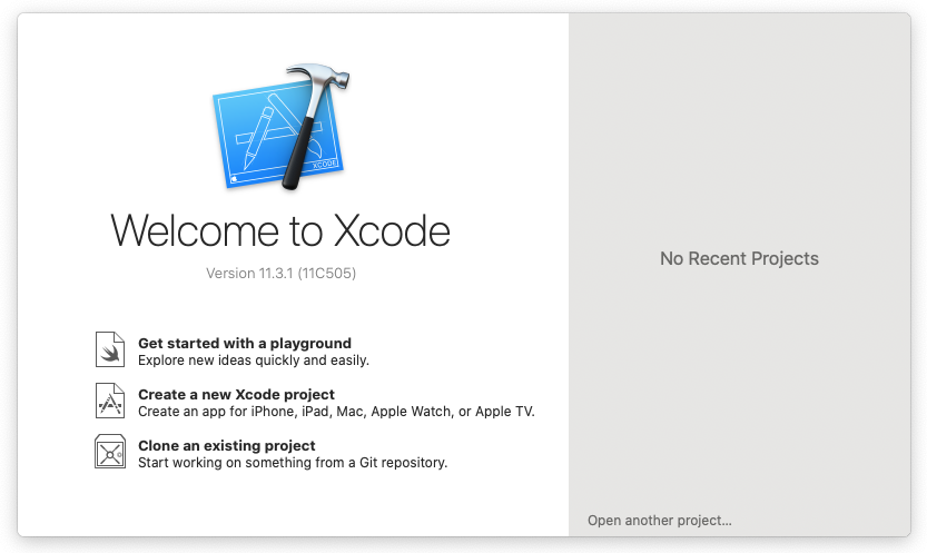 Figure 2: Launch Xcode and create a new project