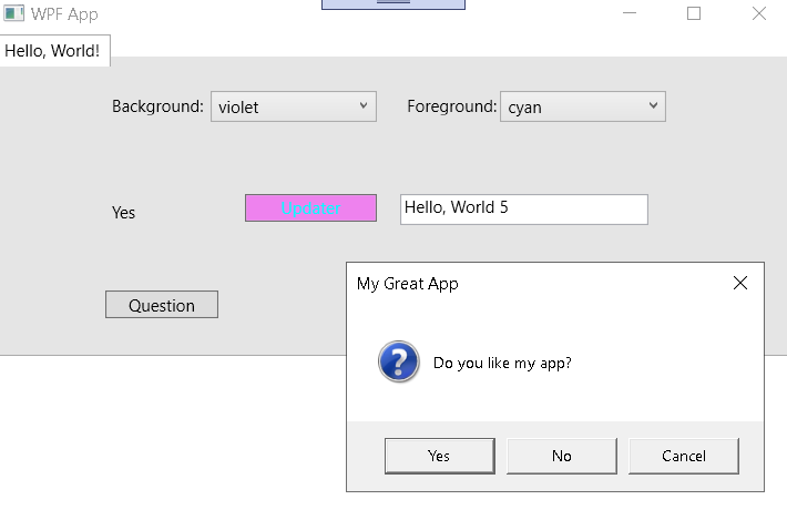 Figure 2: WPF Hello, World! With Scripting