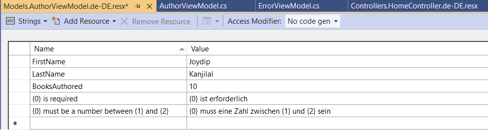 Figure 3: The Resource file, as viewed in Visual Studio Resource Editor