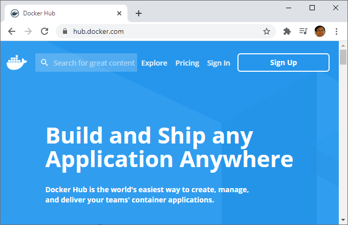 Figure 13      : Using the Docker Hub to search for images that you need