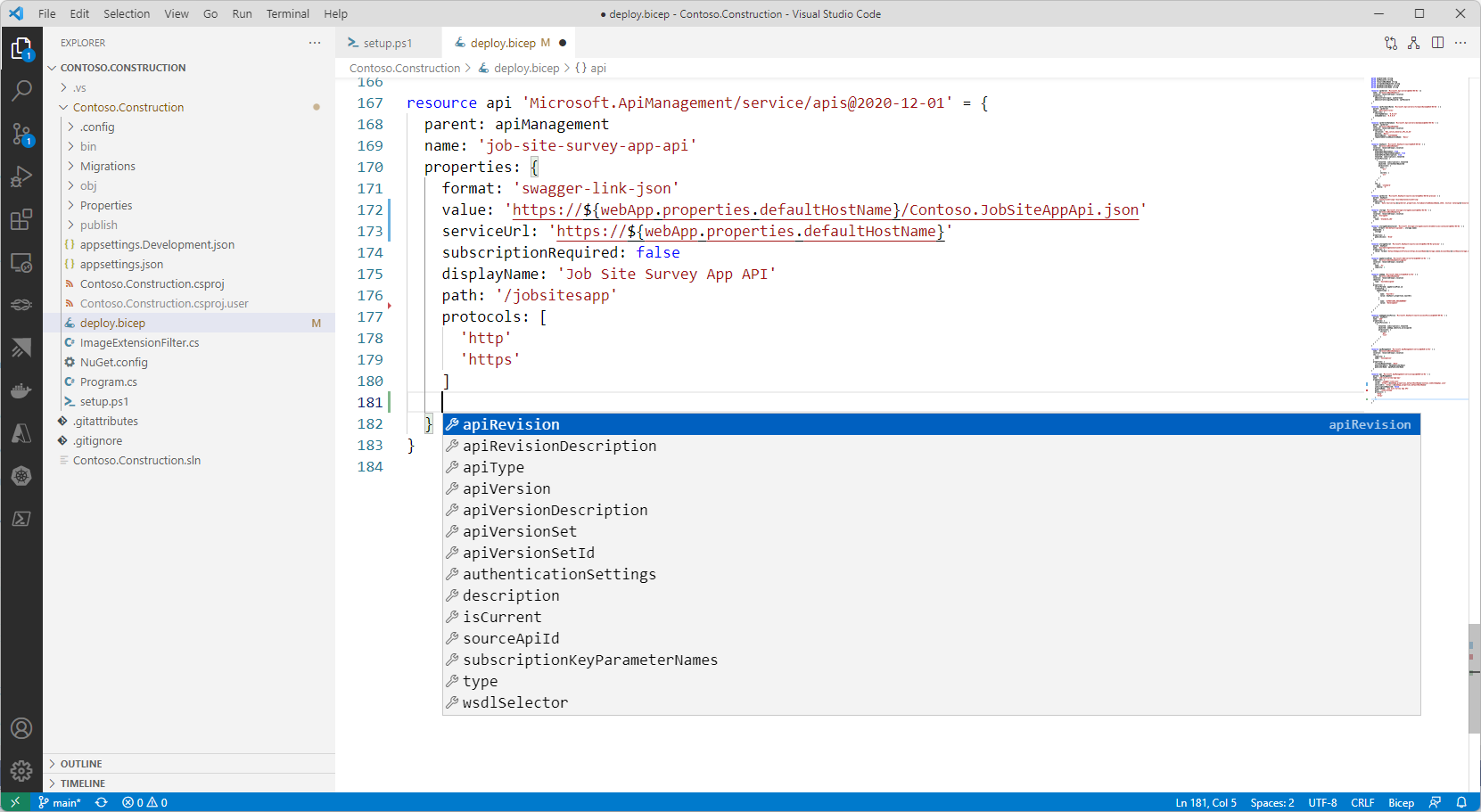 Figure 4: Importing an API into Azure API Management using Bicep and Visual Studio Code