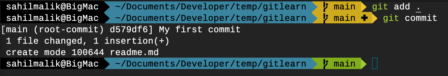 Figure 6: My first commit