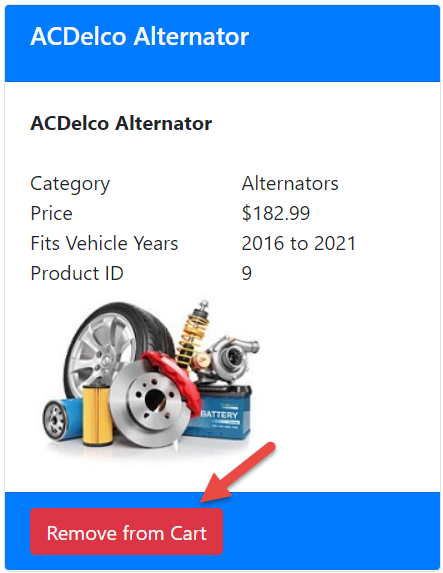 Figure 2: Removing items from a cart can be more efficiently handled using Ajax.
