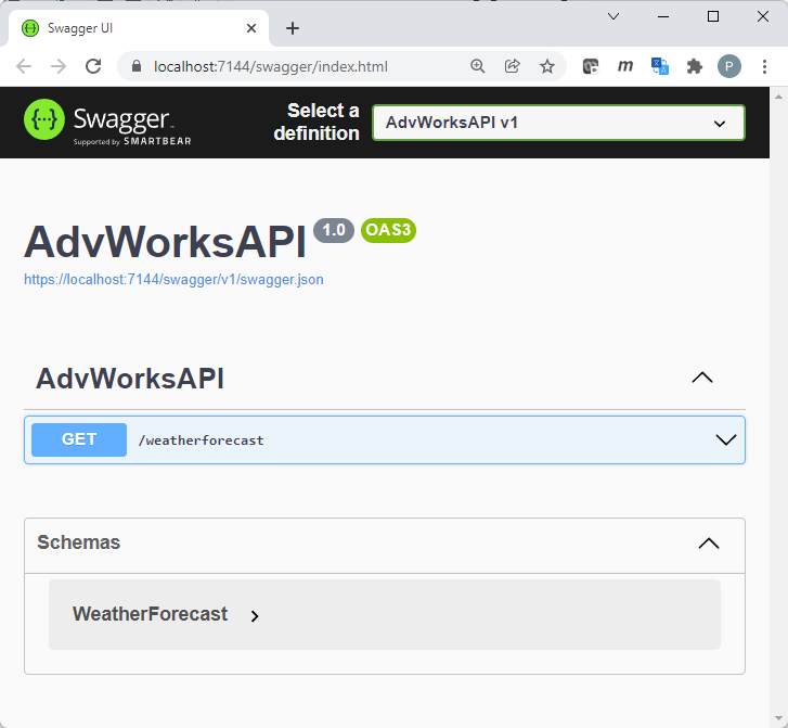 Figure 3: The Swagger home page allows you to try out your API calls.
