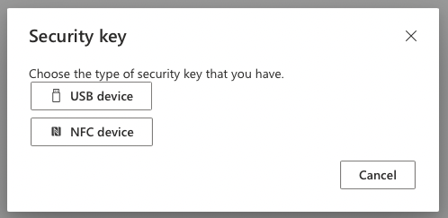 Figure 8: Security key type