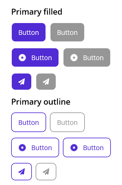 Figure 4: Buttons with various styles