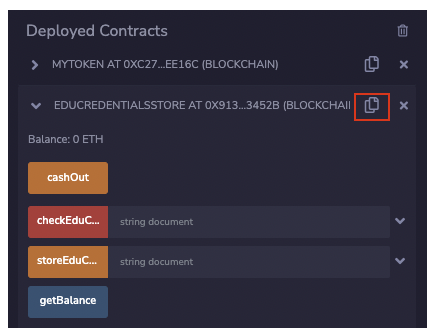 Figure 25: Redeploy the modified smart contract to accept tokens for payment.