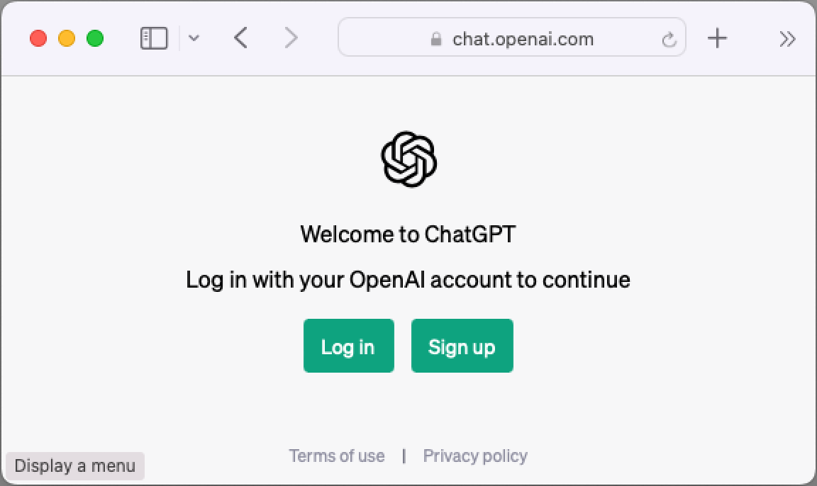 Figure 2: You need to sign up for ChatGPT before using it.