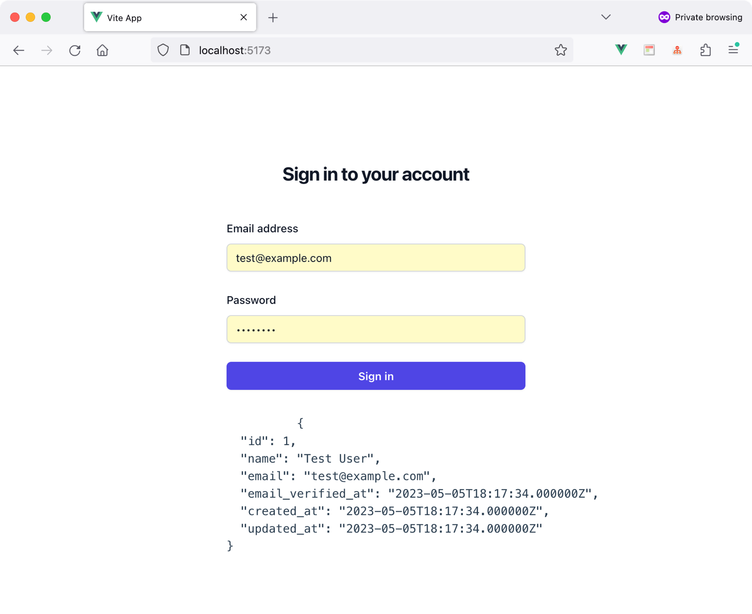 Figure 2: The Login page in-action